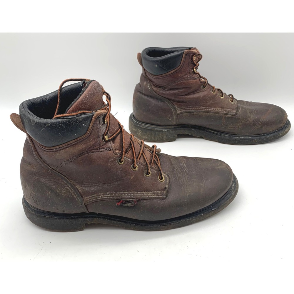 Red Wing Work Boots Mens 12 Brown Leather EH Oil Slip Resistant Made in USA